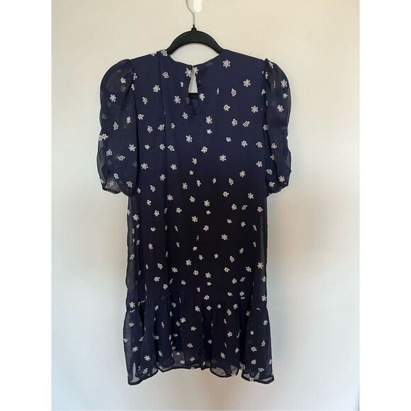 DKNY navy white embroidered flower dress size 6 - Picture 3 of 5